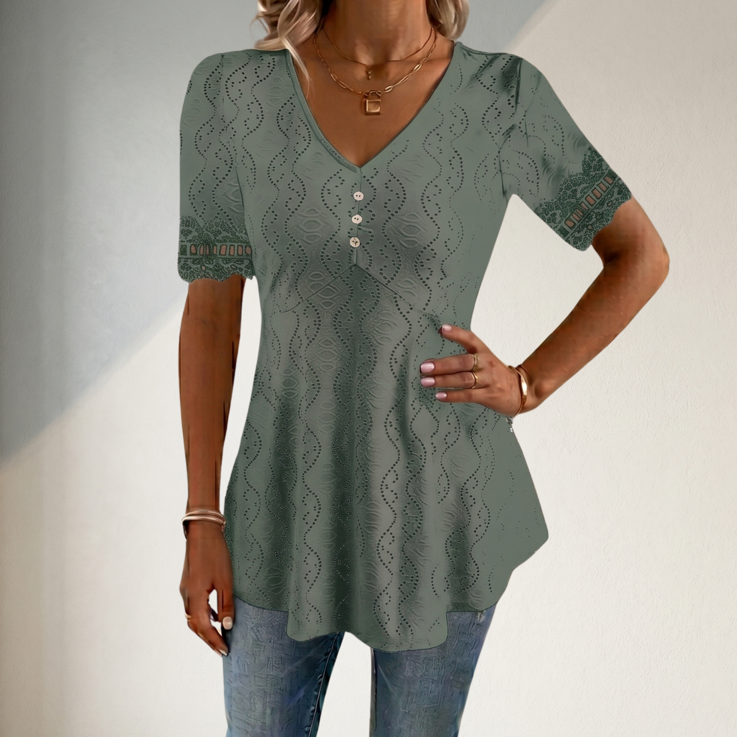 ALVA™ | V Neck Breeze Blouse