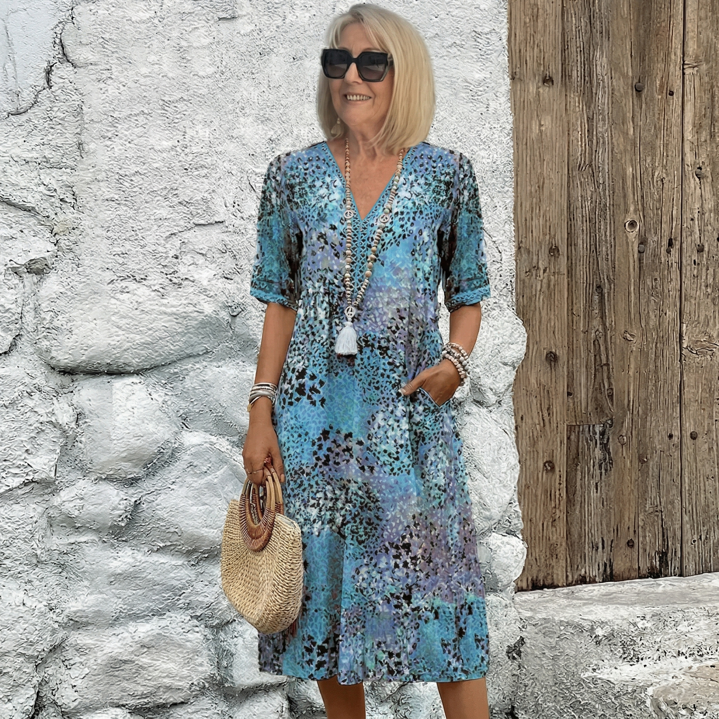 ALVA | Radiant V Neck Dress