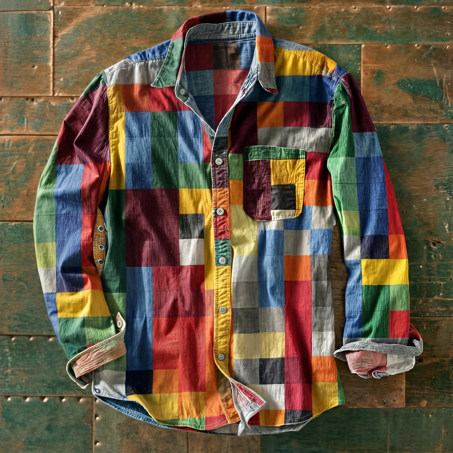 ALVA | Patchwork Grid Shirt