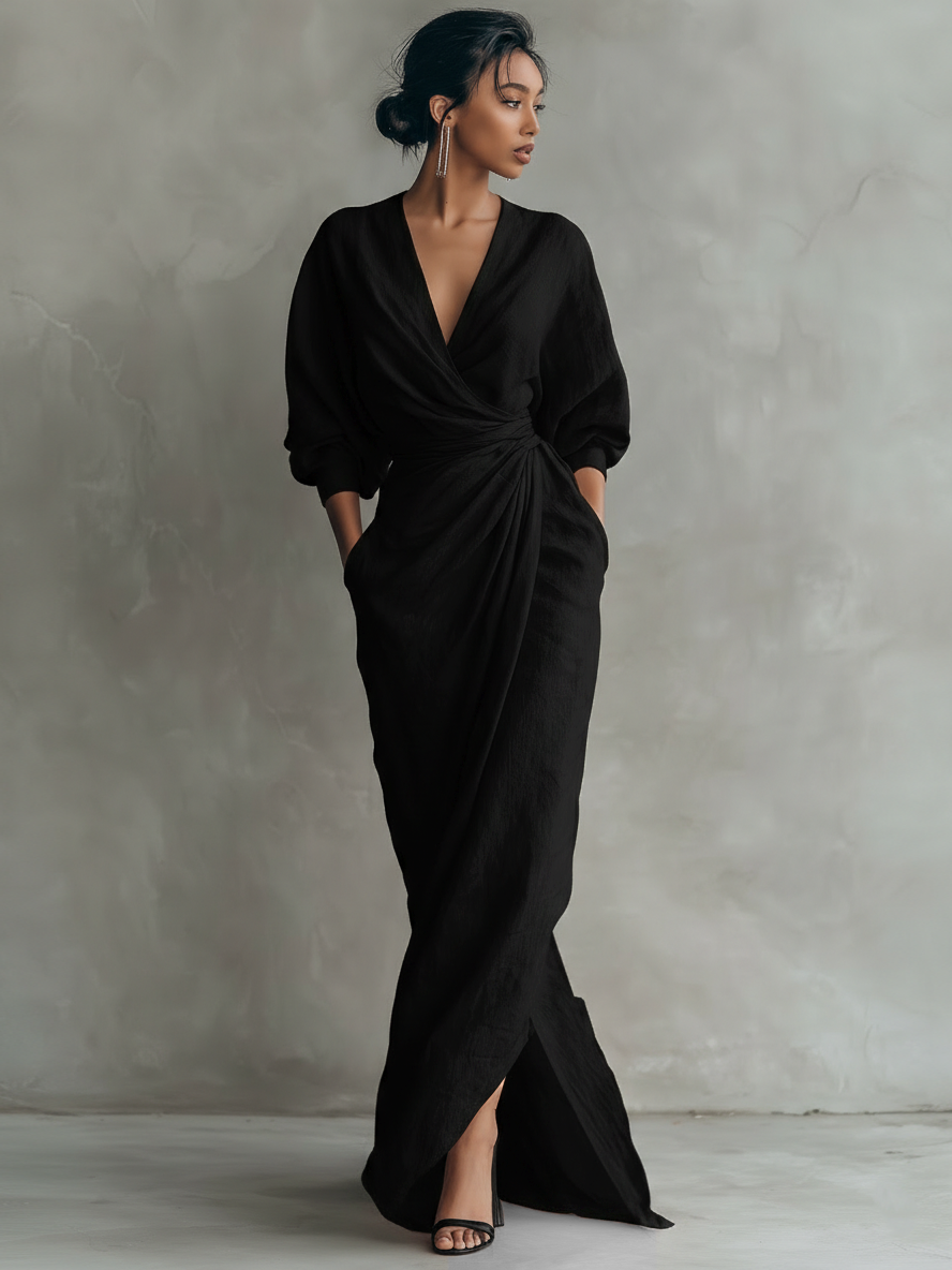 ALVA™ | V-Neck Maxi Dress